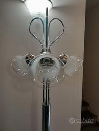 piantana acciaio e vetro 3 luci