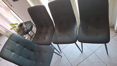 Sedie in ecopelle antracite 