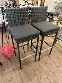 Coppia sgabelli rattan