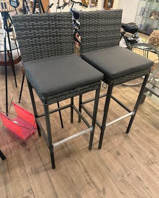 Coppia sgabelli rattan