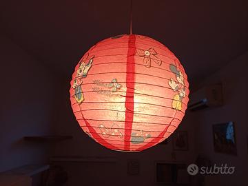 Lampadario rosso Minnie in carta