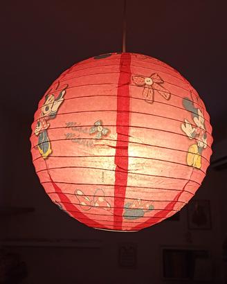 Lampadario rosso Minnie in carta