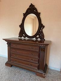 Cassettiera vintage in legno massello