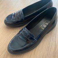 Mocassino donna vernice blu notte