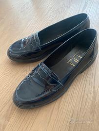 Mocassino donna vernice blu notte