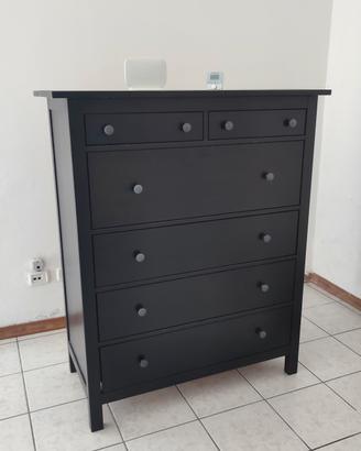 HEMNES Cassettiera Ikea con 6 cassetti nero