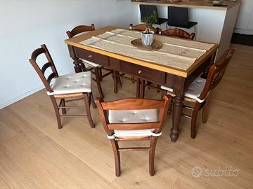 Tavolo + 6 sedie - Legno Noce