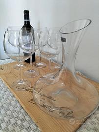 decanter e 6 calici per vino