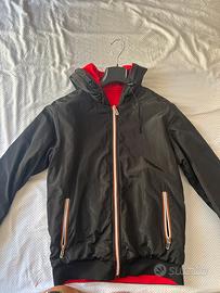 Giacca reversibile nera/rossa-impermeabile e felpa