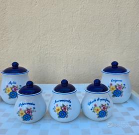 Set portaspezie vintage in ceramica 5 pezzi