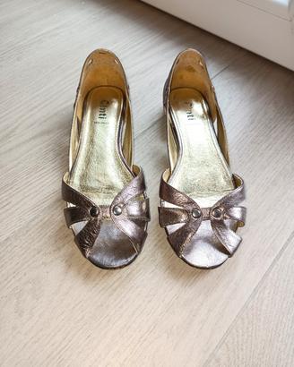 Sandali in vera pelle dorata scura donna 37