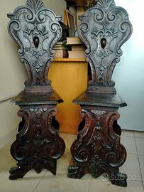 coppia di sgabelli antichi neorinascimentali di s