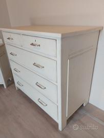 Set comò e comodini bianco antico 