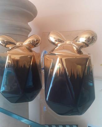 Barattoli in porcellana nero e oro