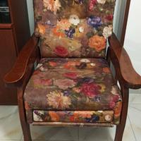 Set  poltrone e divano vintage in legno massello