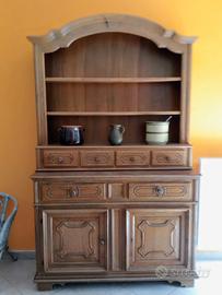 Piattaia e credenza in noce massello 