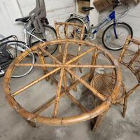 tavolo in vimini + sedie 