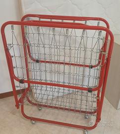 Rete singola / Brandina pieghevole con ruote