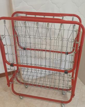 Rete singola / Brandina pieghevole con ruote