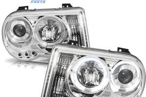 FARI PER CHRYSLER 300C 05-10 ANGEL EYES LED CROMAT