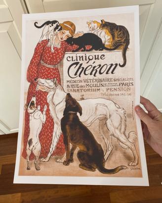 Poster stampa quadro cani Gatti liberty steinlen
