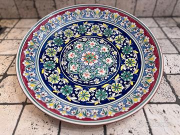 Grande piatto decorativo rosso 41 cm in ceramica