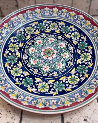 Grande piatto decorativo rosso 41 cm in ceramica