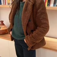 Cappotto corto pelliccetta sintetica marrone