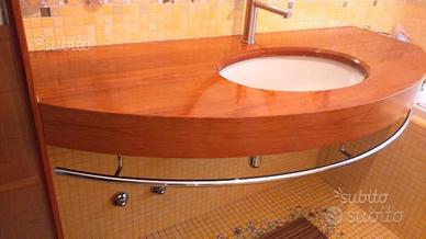 Piano Top Lavabo in pregiato teak burma massello