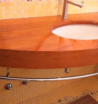 Piano Top Lavabo in pregiato teak burma massello