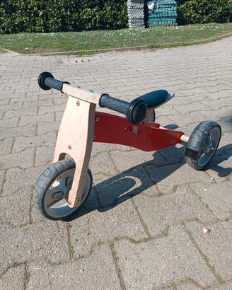 bici in legno a 3 ruote 