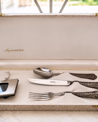 Set posate Argento 800 nuove con cofanetto