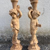 Coppia statuette in legno