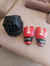 casco guanti boxe