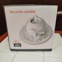 Set porta candele decorativo – nuovo, mai usato