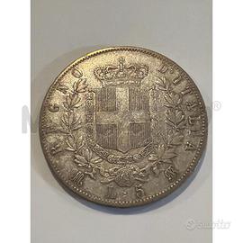 REGNO D'ITALIA 5 LIRE 1869 ARGENTO VITTORIO EMANUE