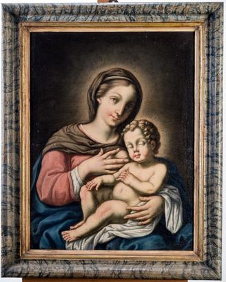 Olio su tela "Madonna del latte" - XVIII Secolo