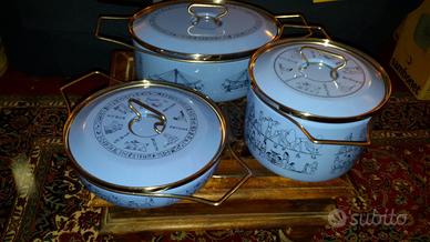 4 Pentole in smalto Egizia