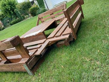 SET RUSTICO PANCHINE E TAVOLO