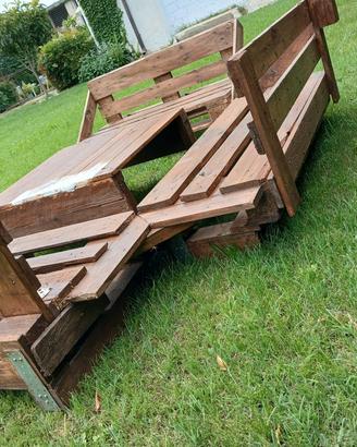 SET RUSTICO PANCHINE E TAVOLO