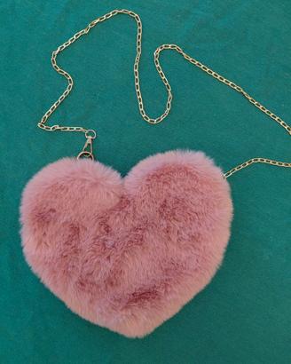 borsa a cuore rosa