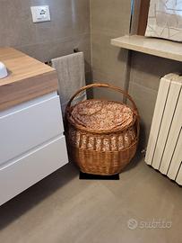 Cesto in vimini multiuso diametro max 54 cm usato
