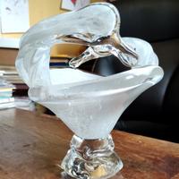 Centrotavola Vaso Cigni VETRO DI MURANO 