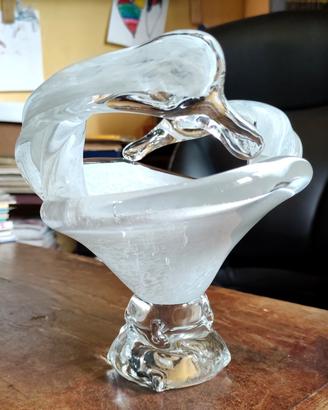 Centrotavola Vaso Cigni VETRO DI MURANO 