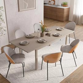 Tavolo allungabile 160-215x90 cm in legno tortora