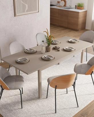 Tavolo allungabile 160-215x90 cm in legno tortora