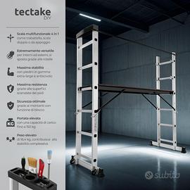 tectake® Scala Alluminio 4 in 1 Multifunzione