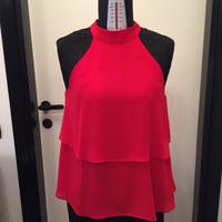 Blusa in chiffon, rossa -Zara tfr Colletion
