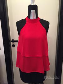 Blusa in chiffon, rossa -Zara tfr Colletion