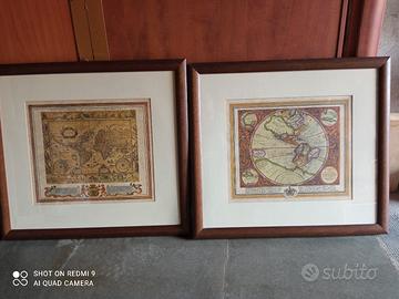 quadri vintage cartine geografiche
